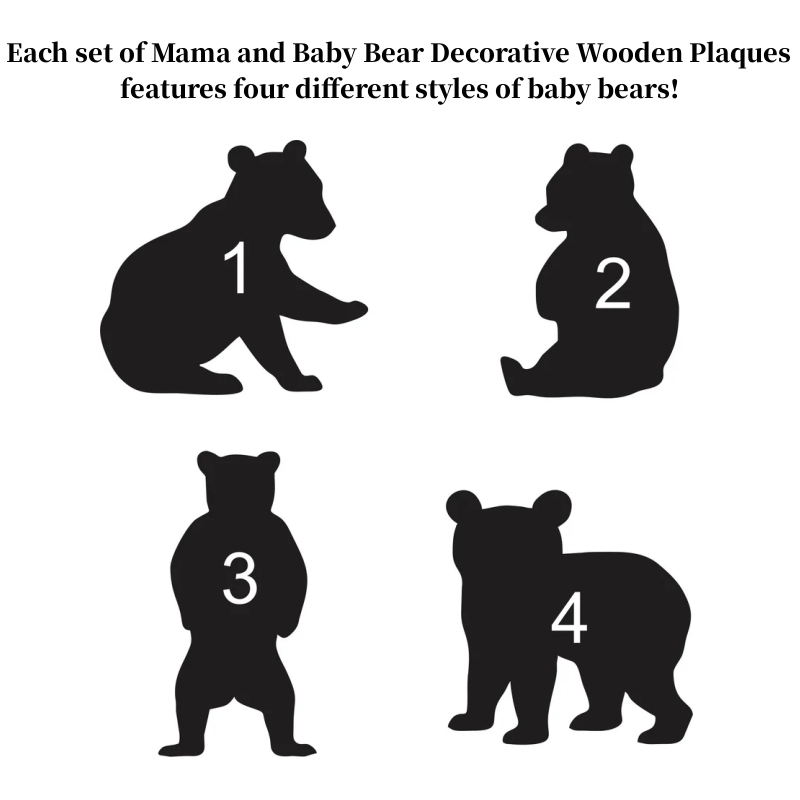 Handmade Mama Bear and Baby Bear Decorating Wooden Plaque