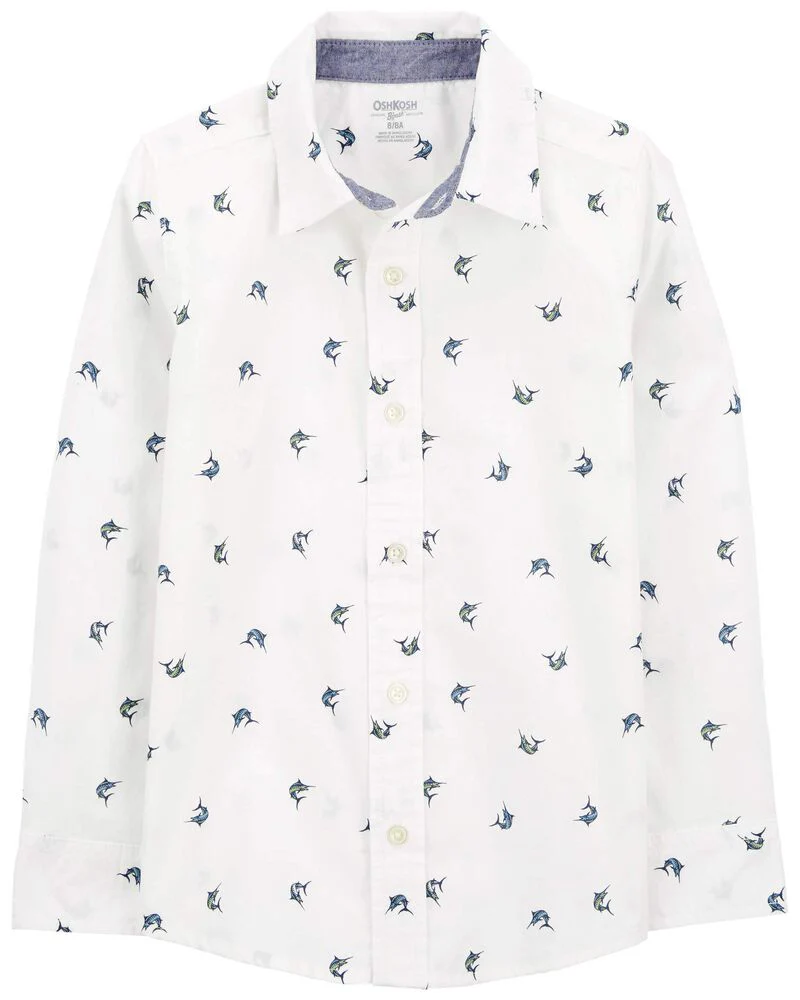 Oshkosh Fish Print Button-Front Shirt