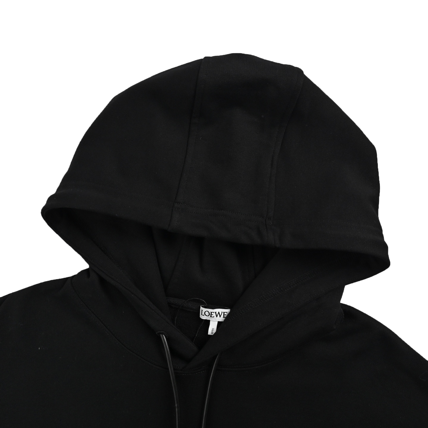 Loewe 24Fw leather drawstring hooded sweatshirt