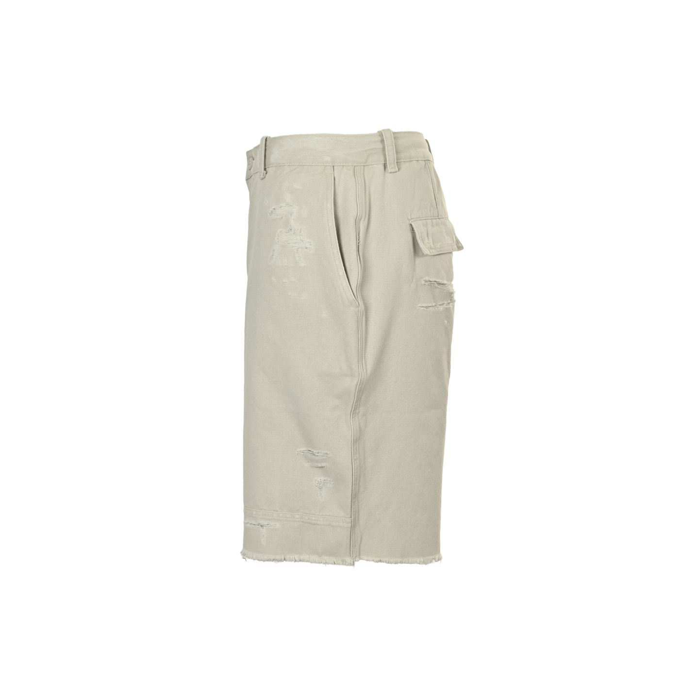 Balenciaga 25ss light grey distressed shorts