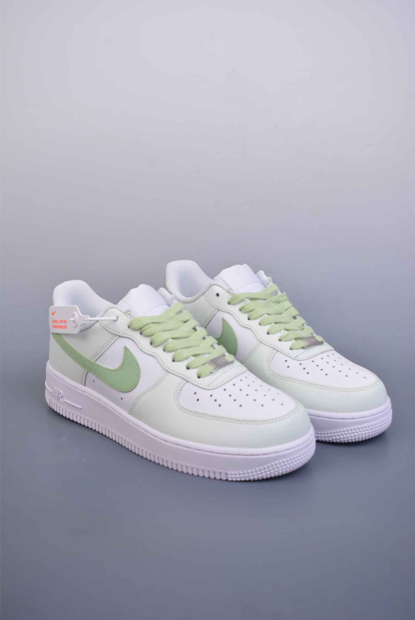 Stussy x Nike Air Force 1 07 Low Sneakers White Green Apple DY8899-002