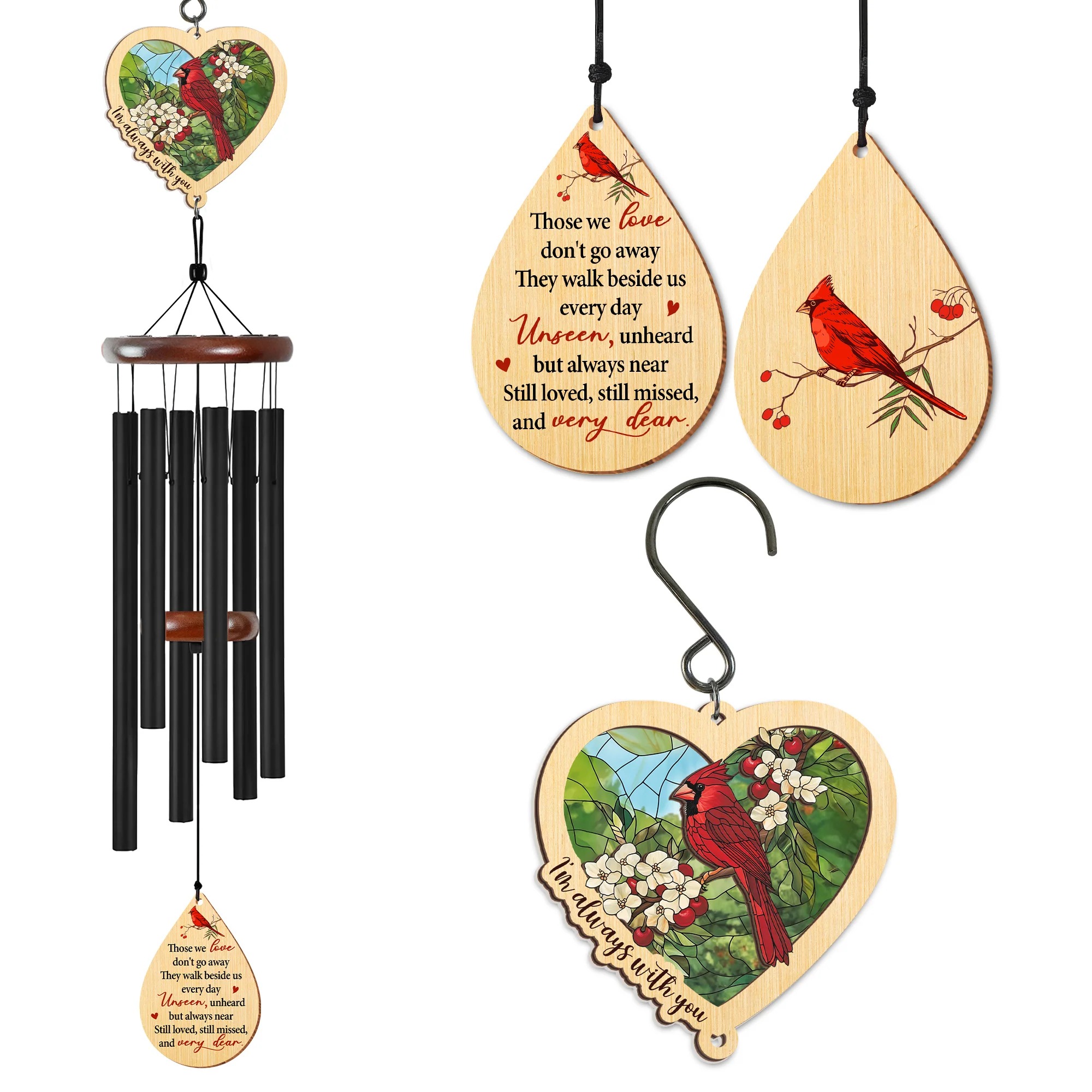🏆Last Day 50% OFF⚡Cardinal Memorial Wind Chimes 32in