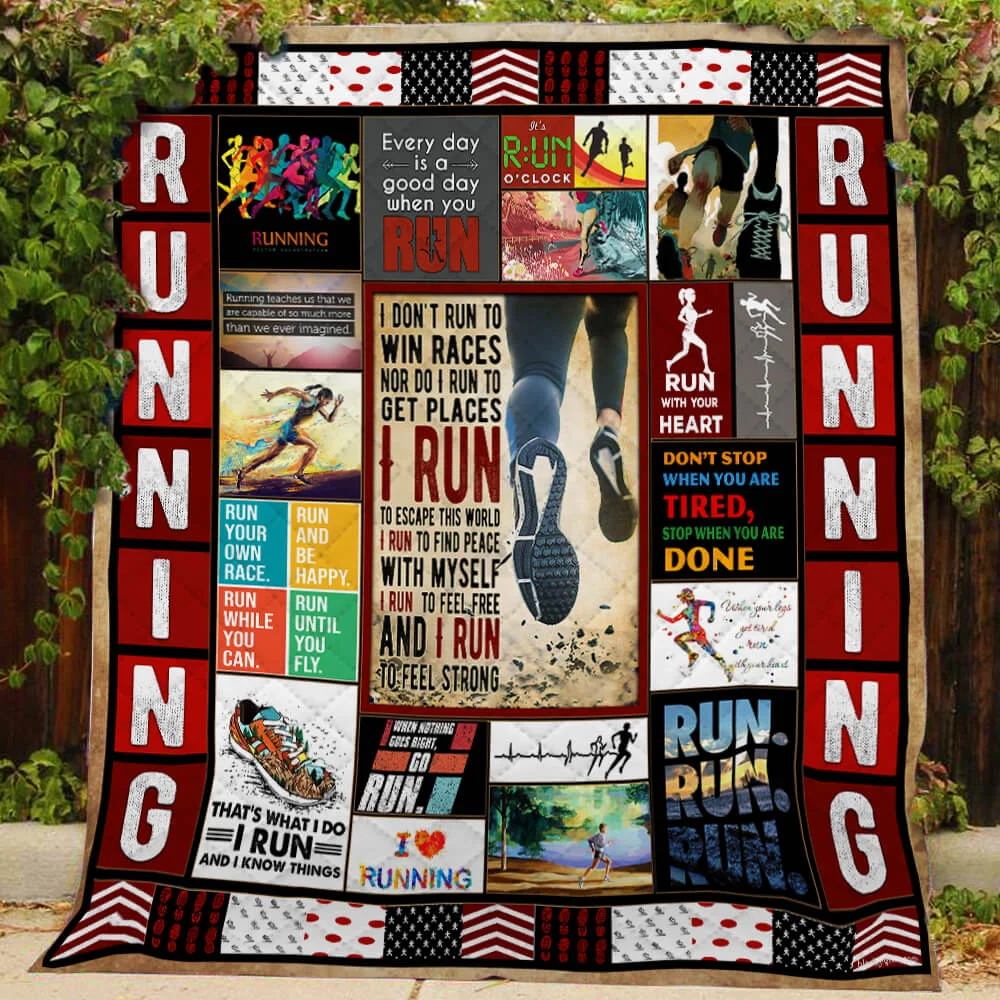 Love Running Quilt Blanket