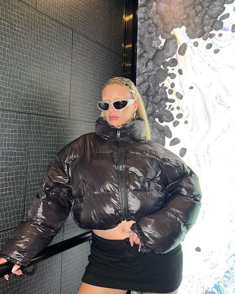 Women Clothing Autumn Winter Turtleneck Cotton Padded Jacket Women Long Sleeved Cropped Jacket Women Outer Wear Thick Short Cotton Coat
