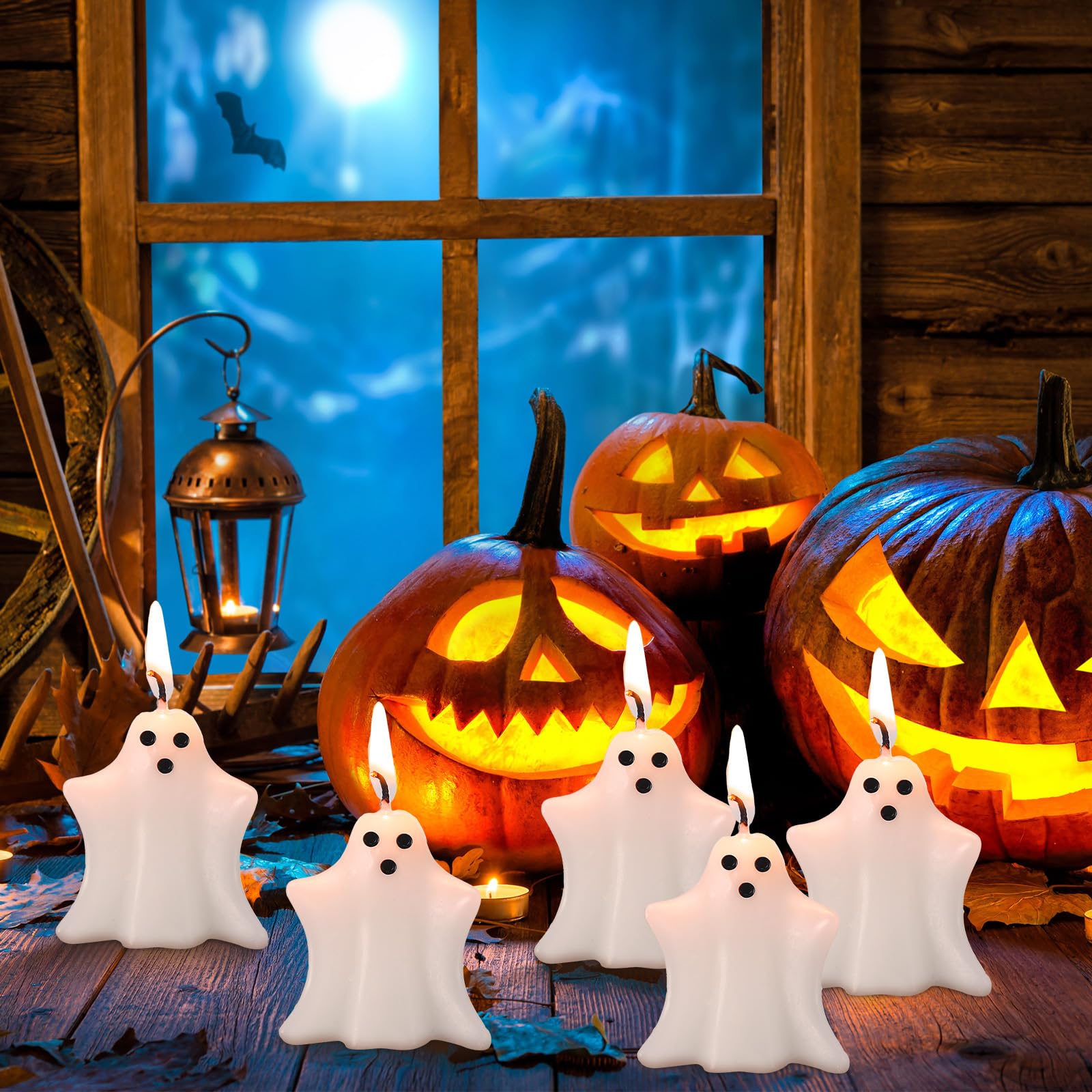 🔥ON SALE🔥 5 Pieces White Halloween Decor Candles👻
