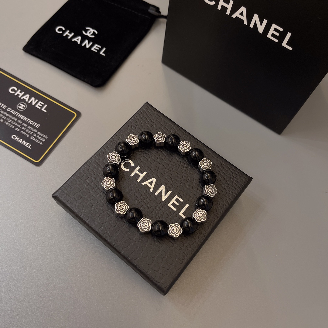 Chanel obsidian distressed bracelet