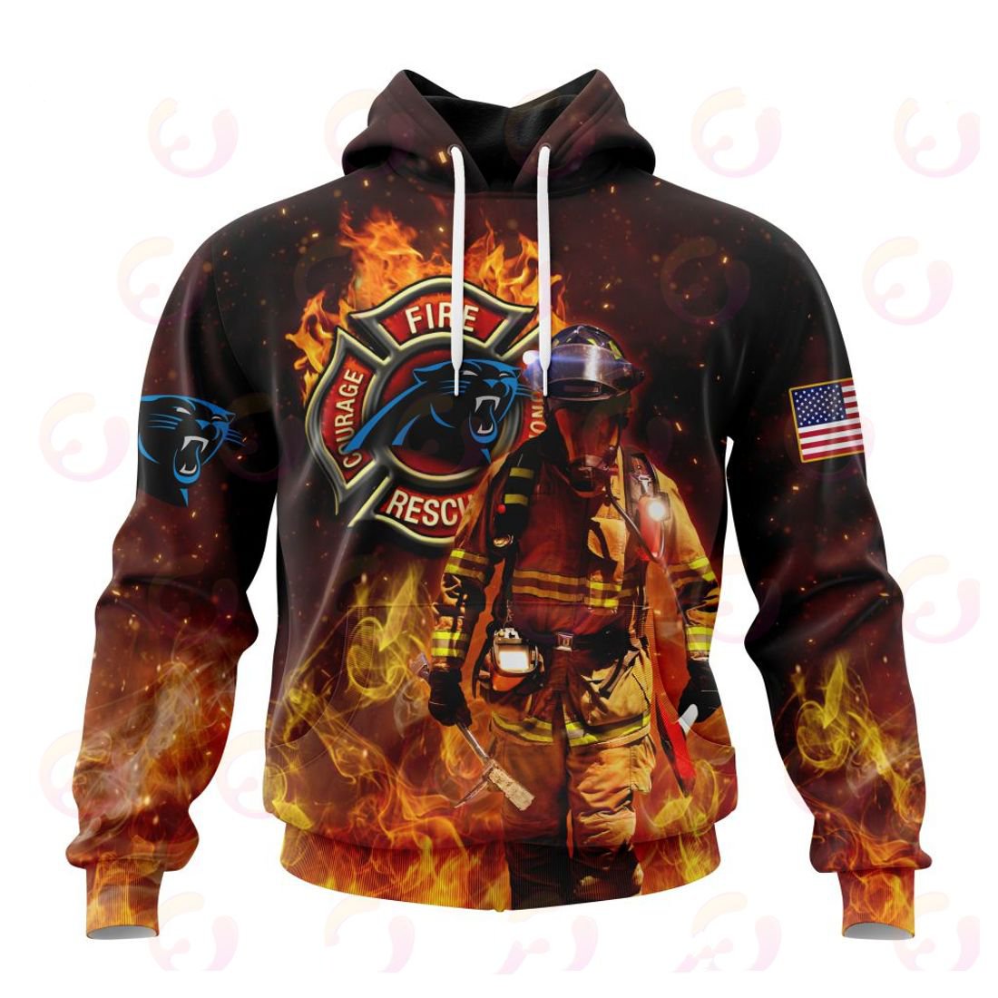 CAROLINA PANTHERS HONOR FIREFIGHTERS – FIRST RESPONDERS 3D HOODIE