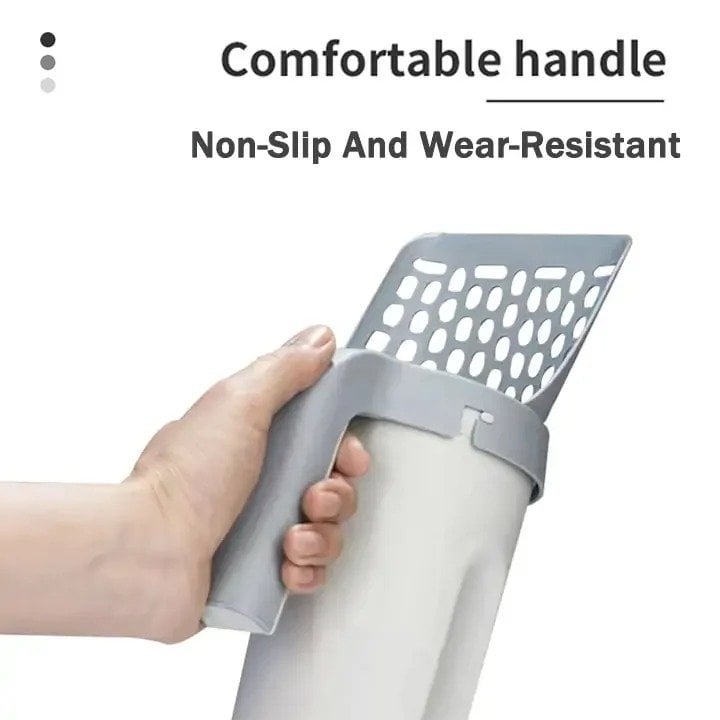 Cat Litter Scoop Integrated Detachable Deep Shovel Holder with Poop Sifting and Litter Bags
