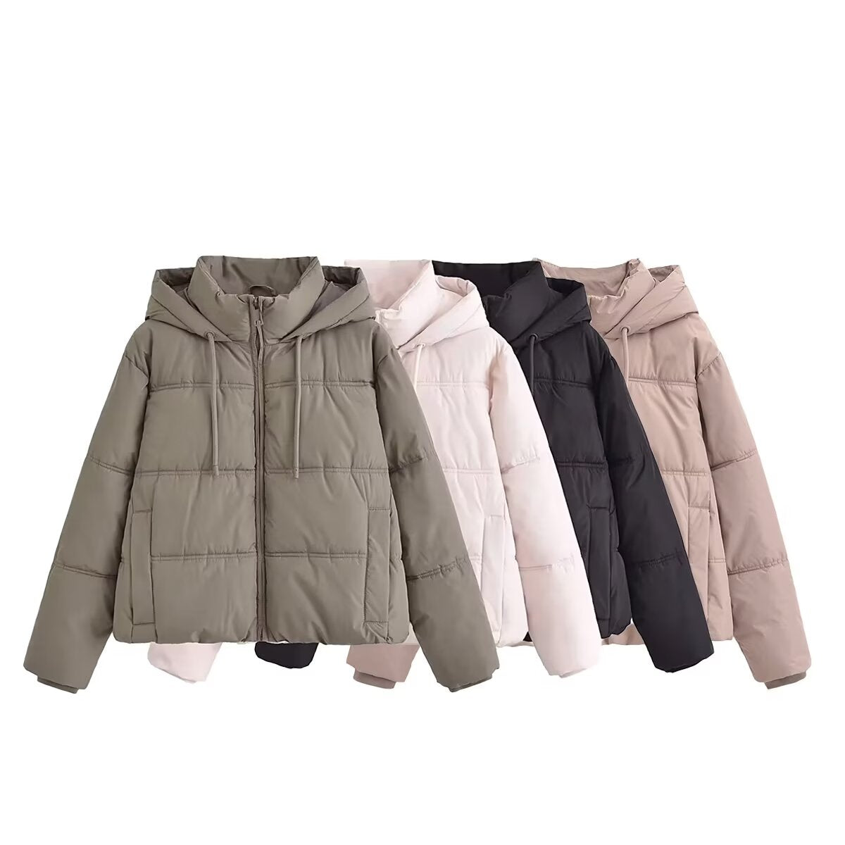 Winter Women Clothing All Match Casual Hooded Cotton Clothing Cotton Coat