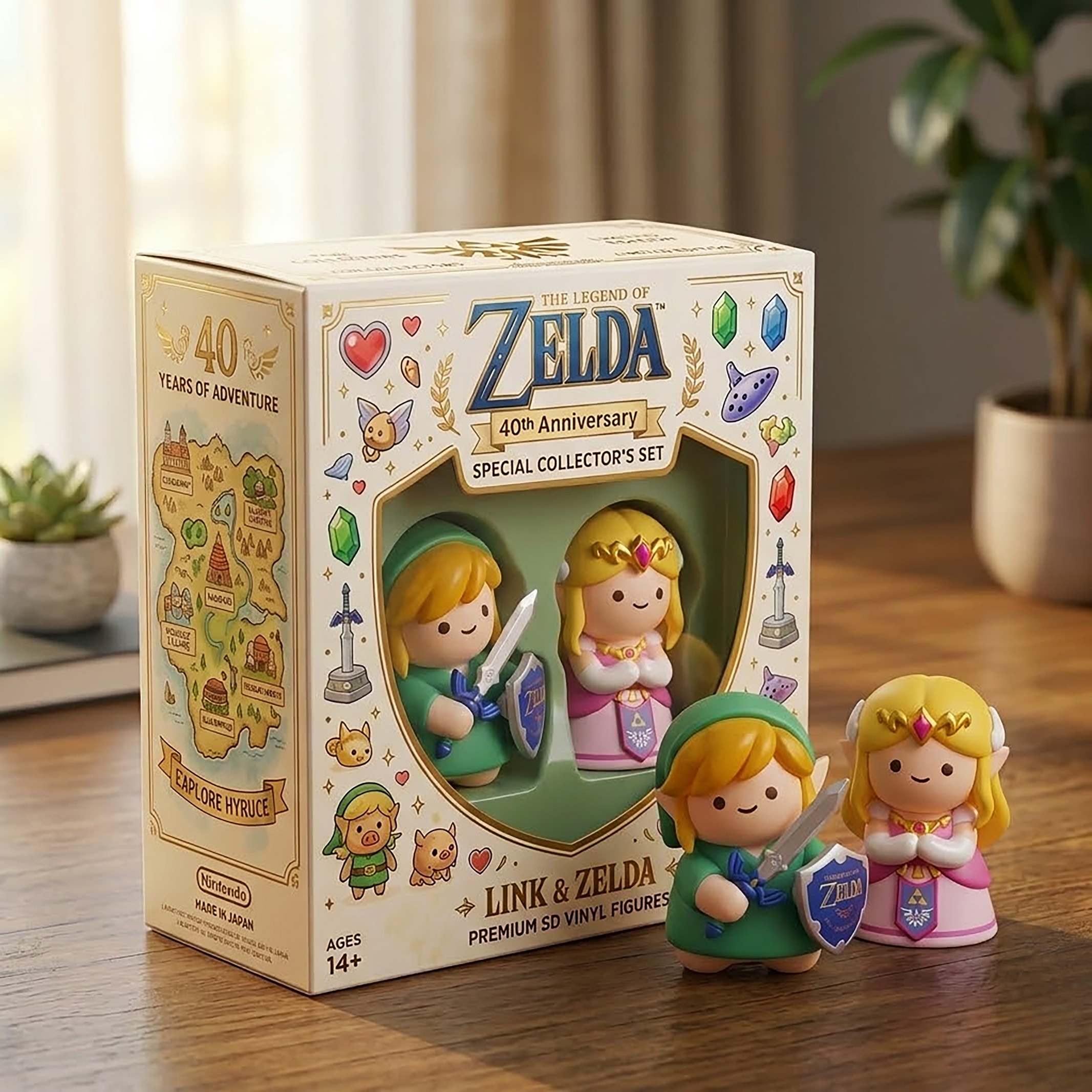 The Legend of Zelda 40th Anniversary | Link & Zelda Chibi Vinyl Figure Set