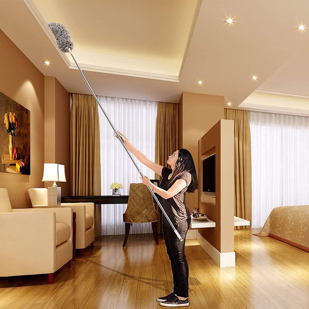 🔥Last Day 50% OFF🔥Bendable Head Microfiber Duster with Extension Pole(Stainless Steel) 30 to 100''