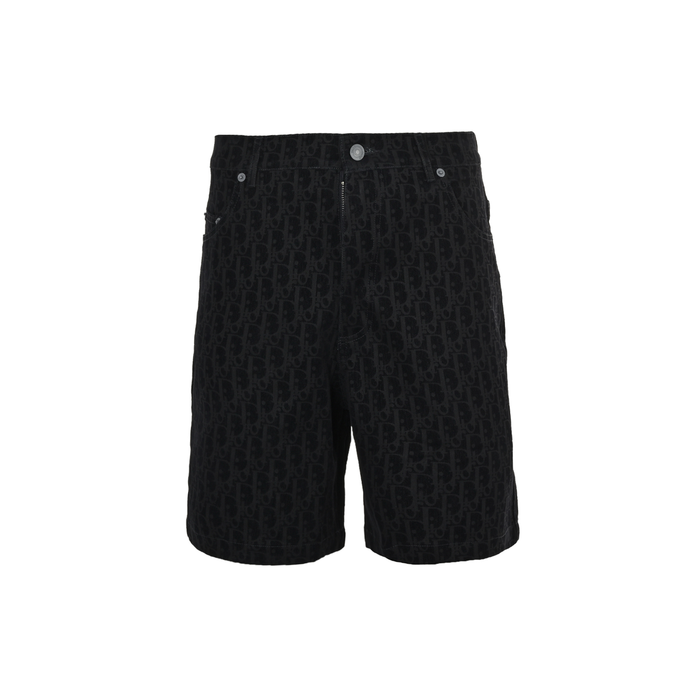 Dior 25ss Year of the Snake Limited Edition Flocked Monogram Embroidered Set Denim Shorts