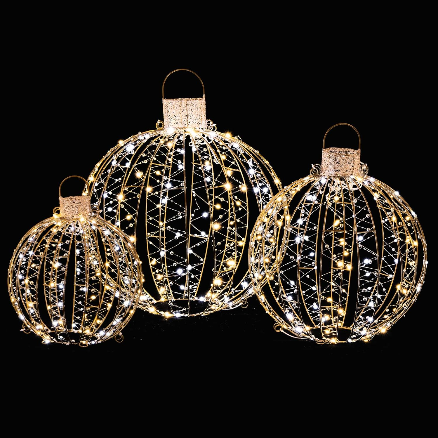 🎅2024 Christmas Promos🔥Tangkula Christmas LED Light Balls for Tree