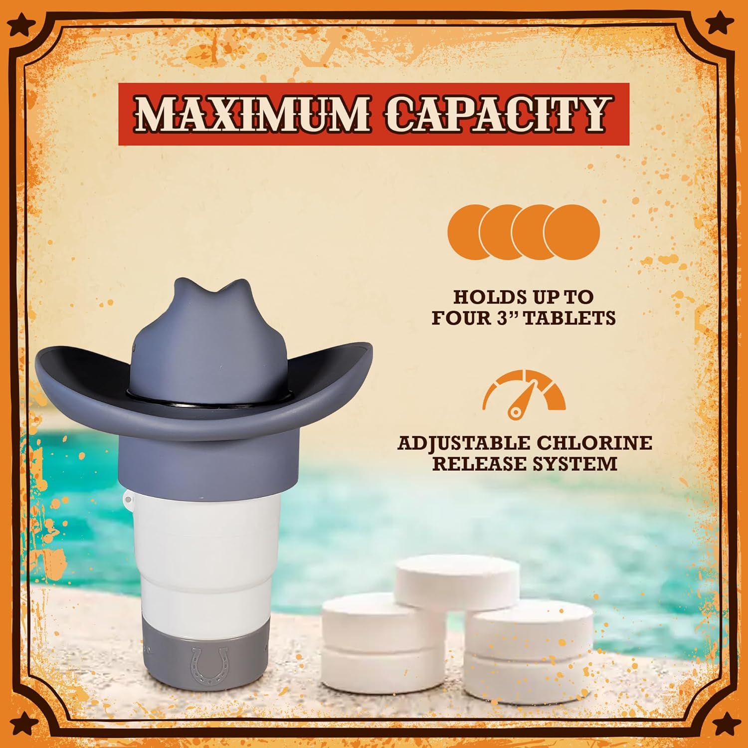🔥ON SALE 59% OFF🔥Cowboy Hat Western Floating Pool Chlorine Dispenser