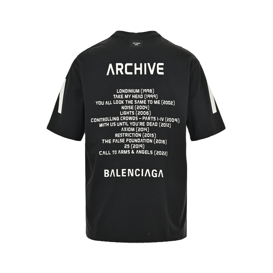 Balenciaga Music capsule collection cracked arrow print short sleeves