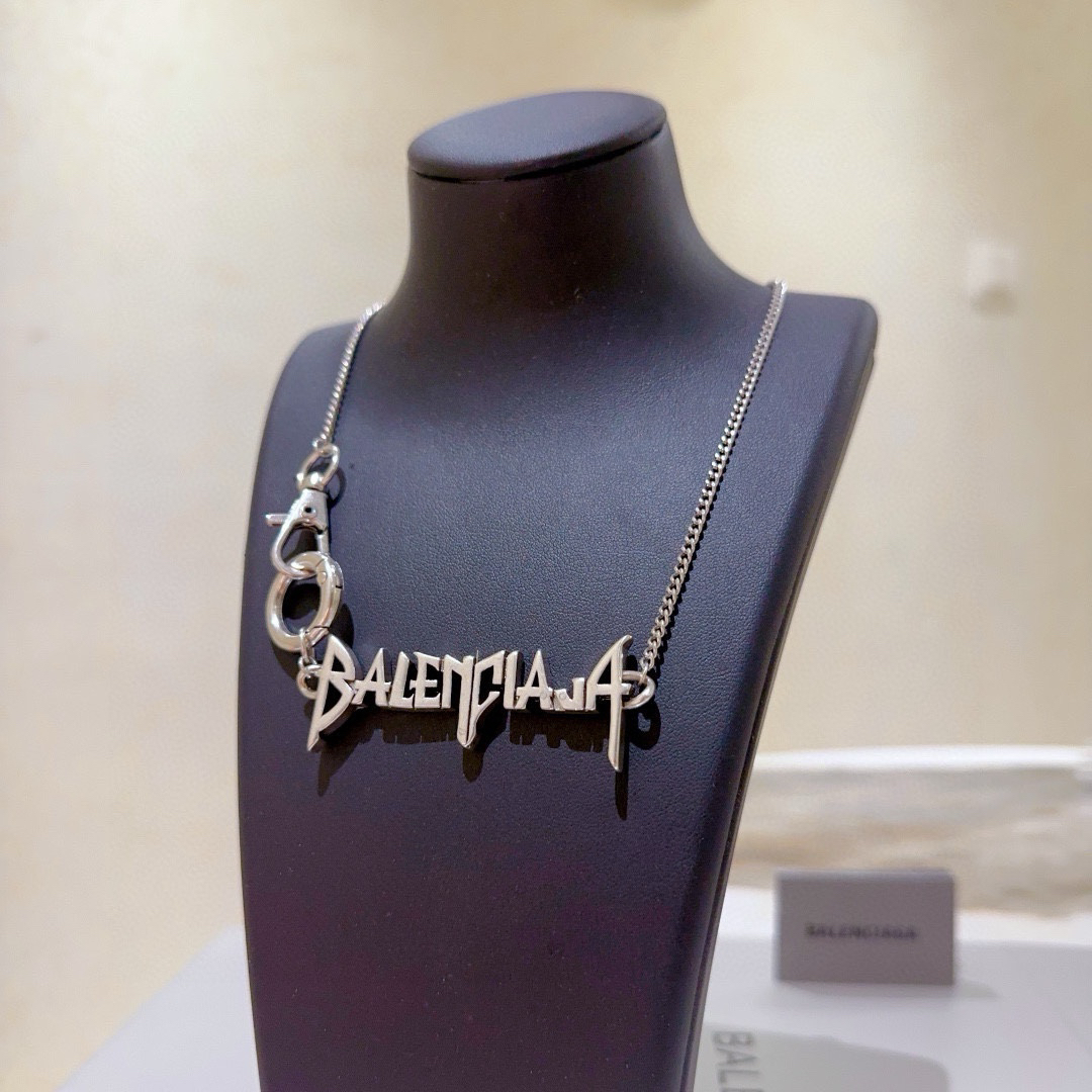 Balenciaga Font Chain Necklace