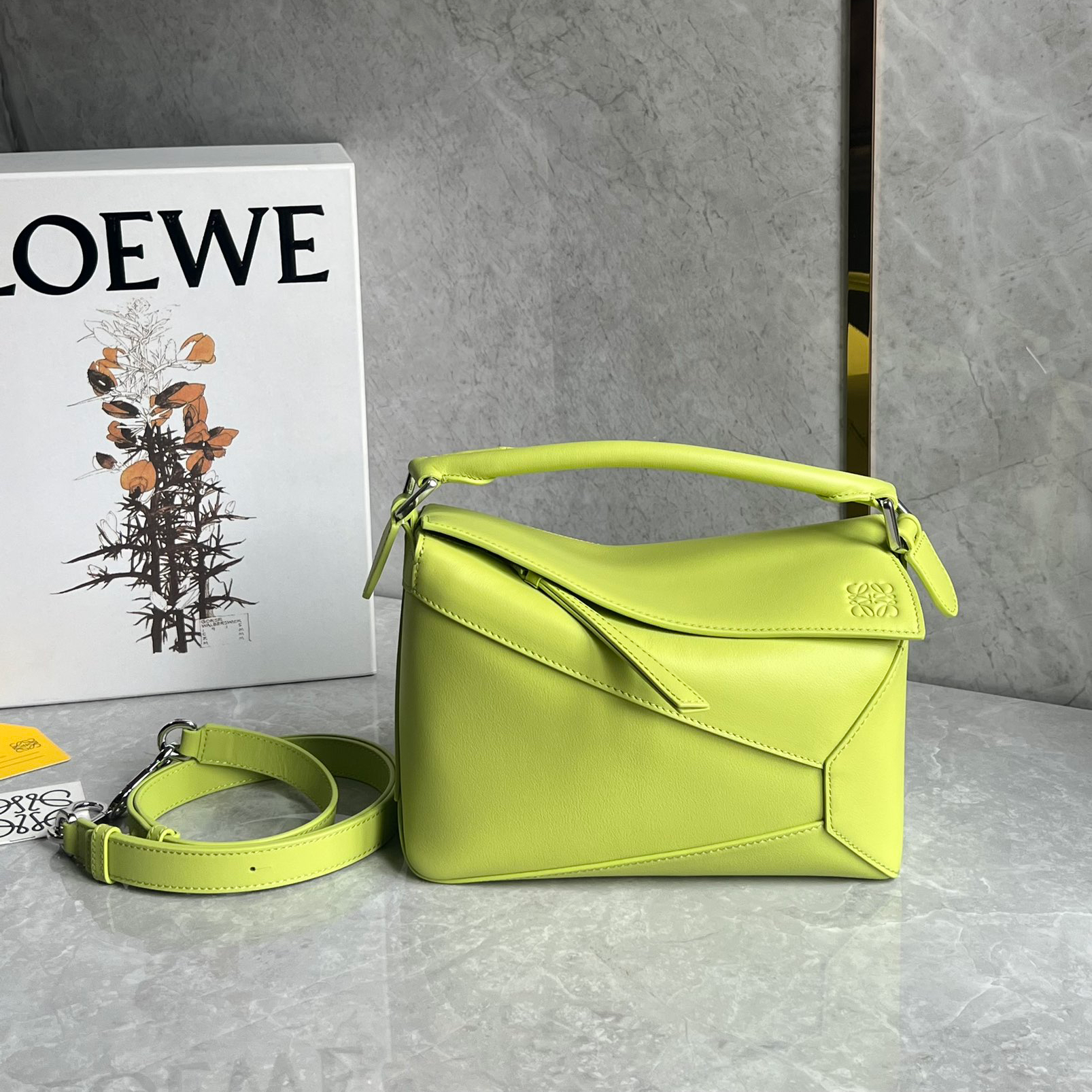 Loewe suede colorblocked zzle bag 0681