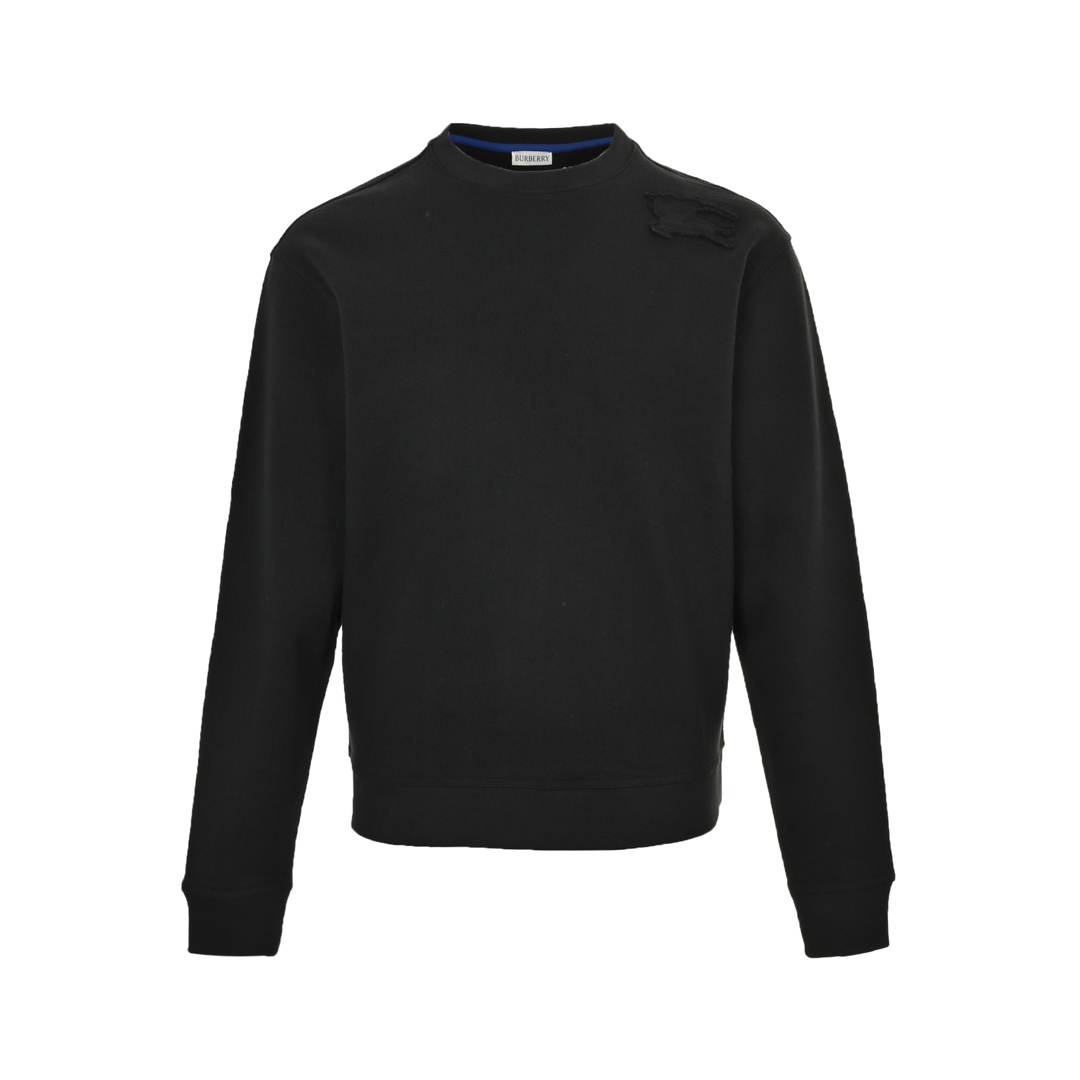 Burberry 24Fw crew neck sweatshirt with horse patch on the shoulders