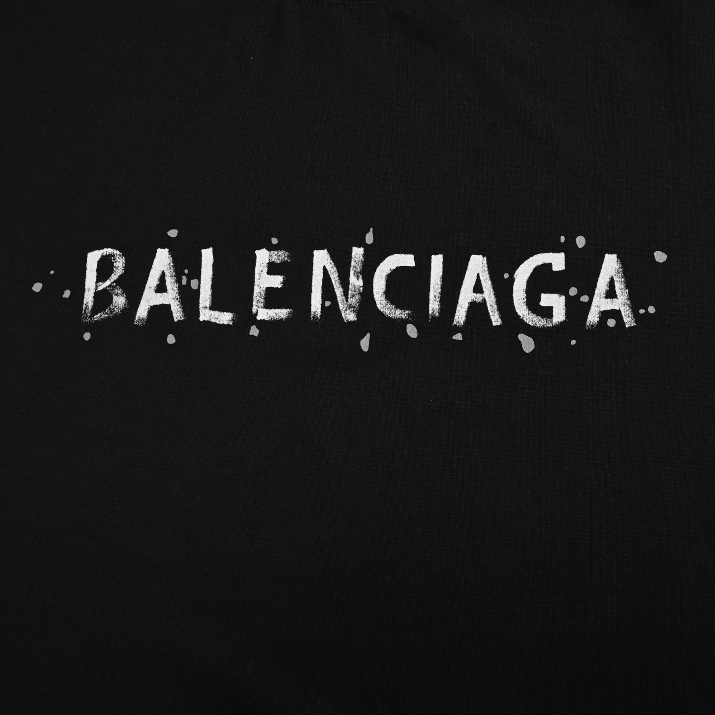 Balenciaga 25ss letter double B hand-painted wash ripped short sleeves
