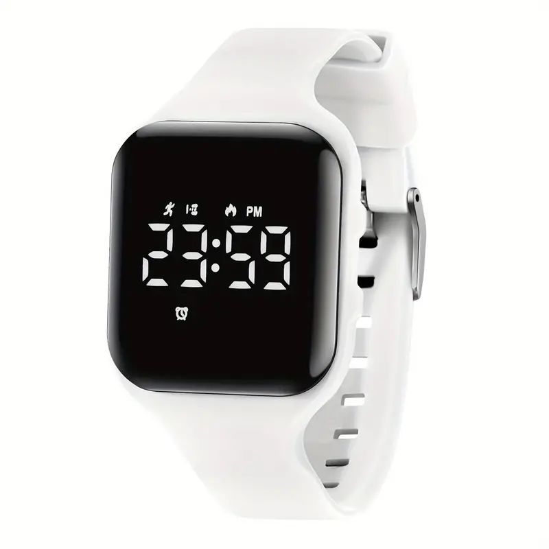 Waterproof Smart Watch with USB Charging, Digital Display & Multi-Color Silicone Strap