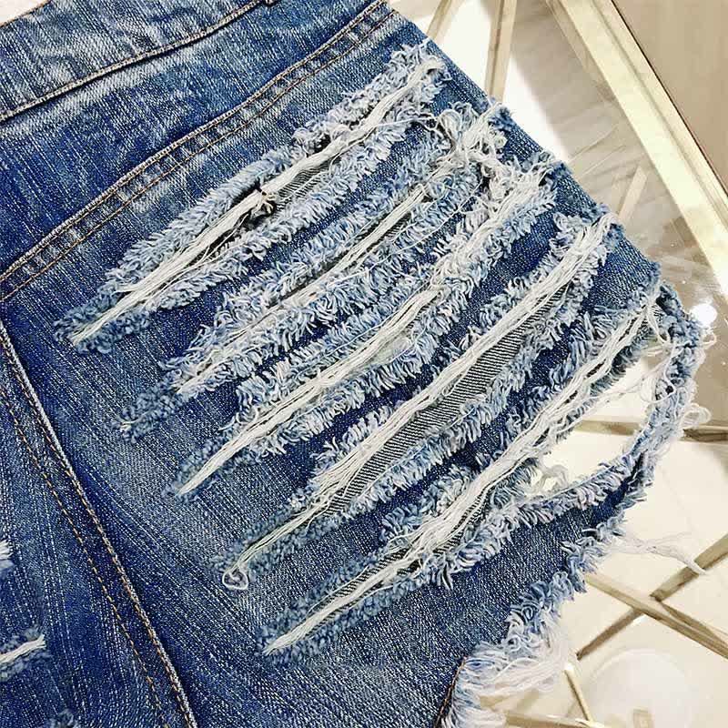 Sexy Ripped Hollow Out Denim Shorts Lingerie
