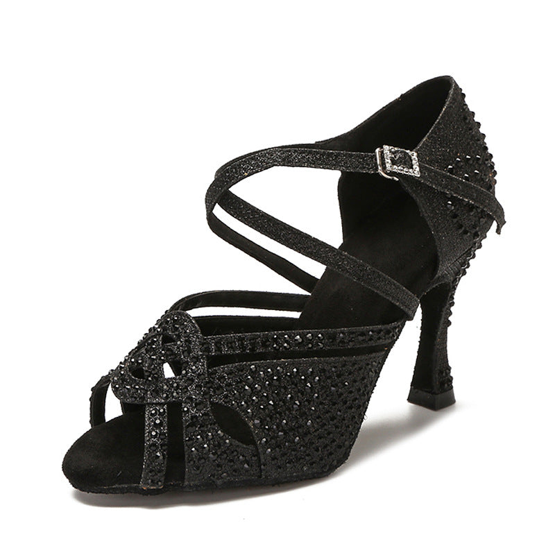 Elegant Diamond High Heel Sandals with Soft Soles for Women