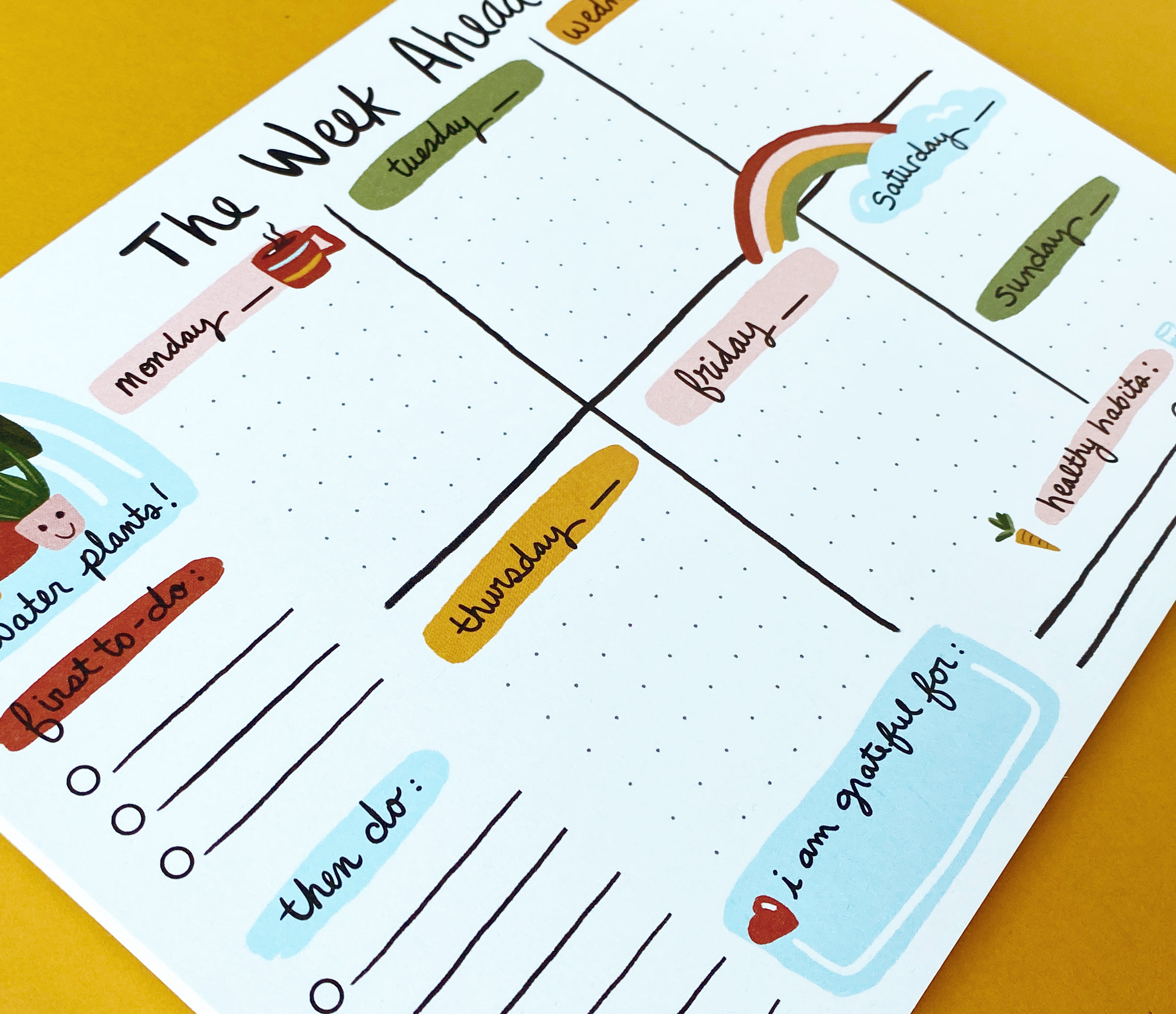 Week Ahead Notepad Planner