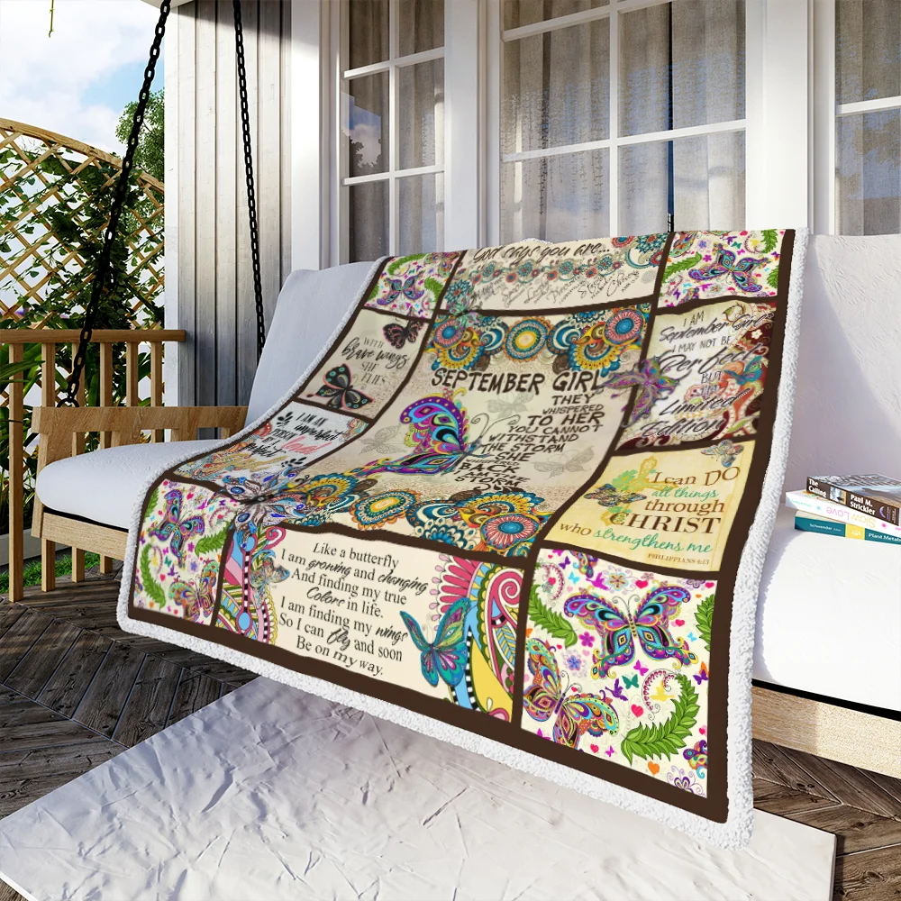 September Girl. I Am The Storm. Butterfly Sofa Throw Blanket