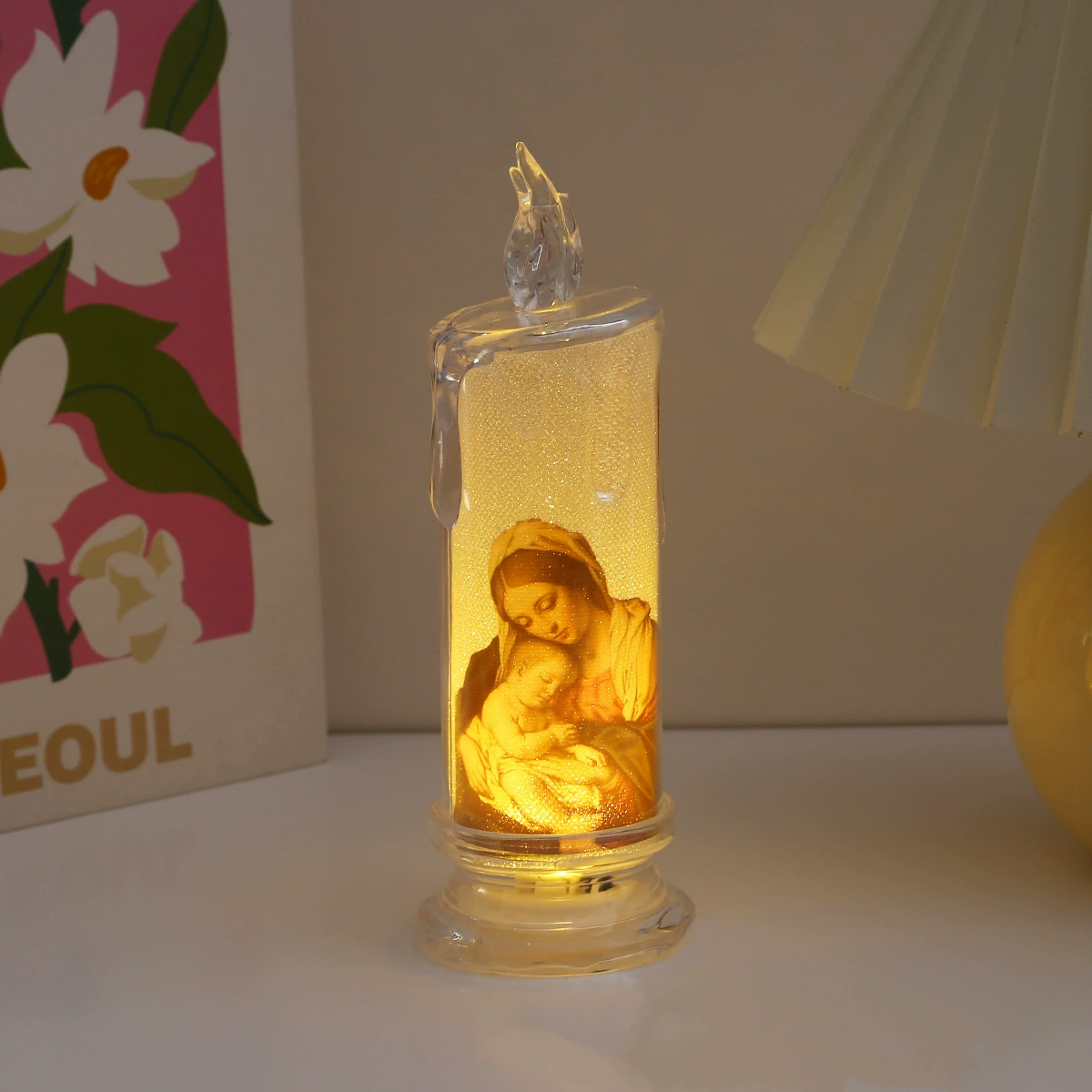 🕯️🕯️LED prayer flameless candles, Jesus saints religious decoration,  Easter gift