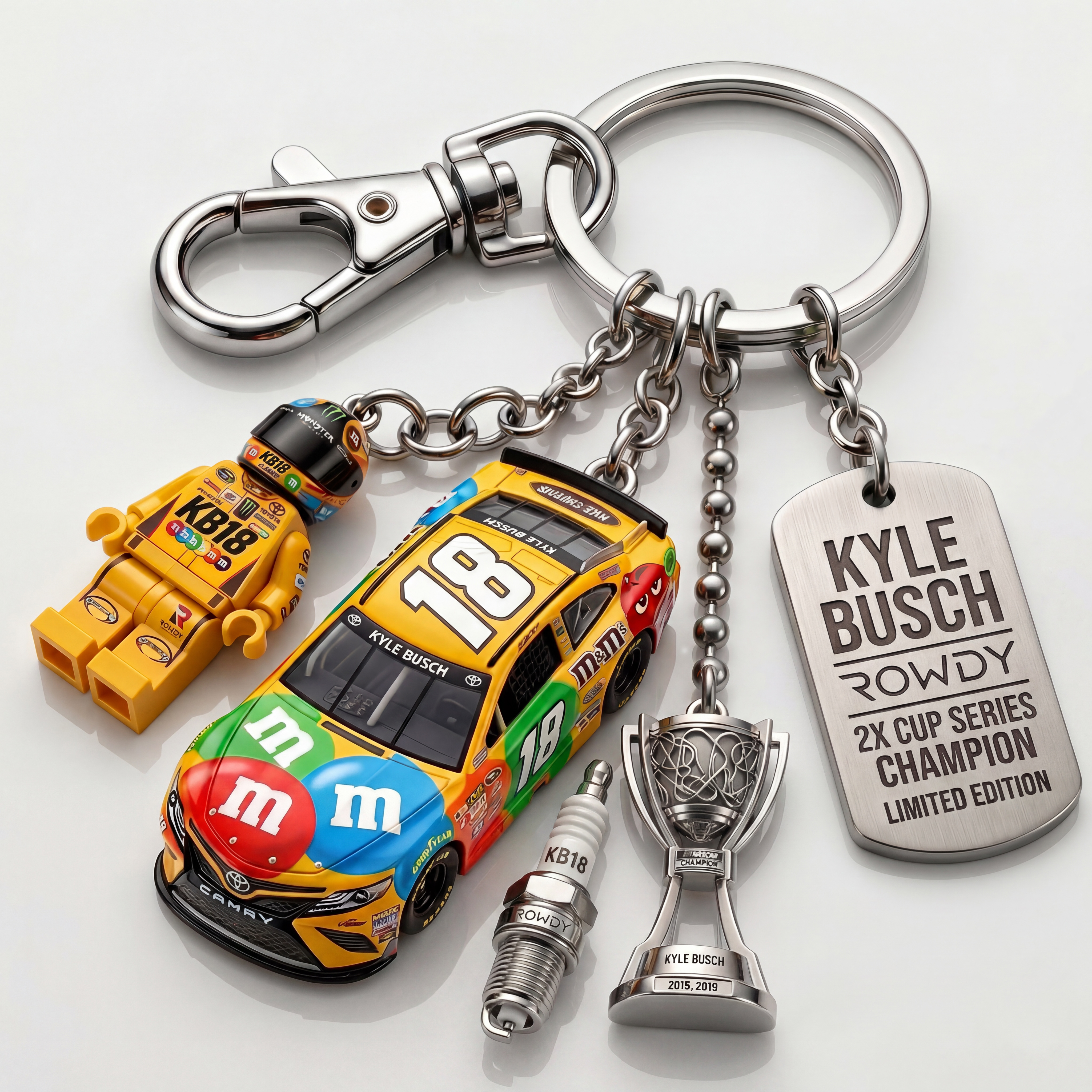 Kyle Busch “Rowdy” Championship Keychain Set