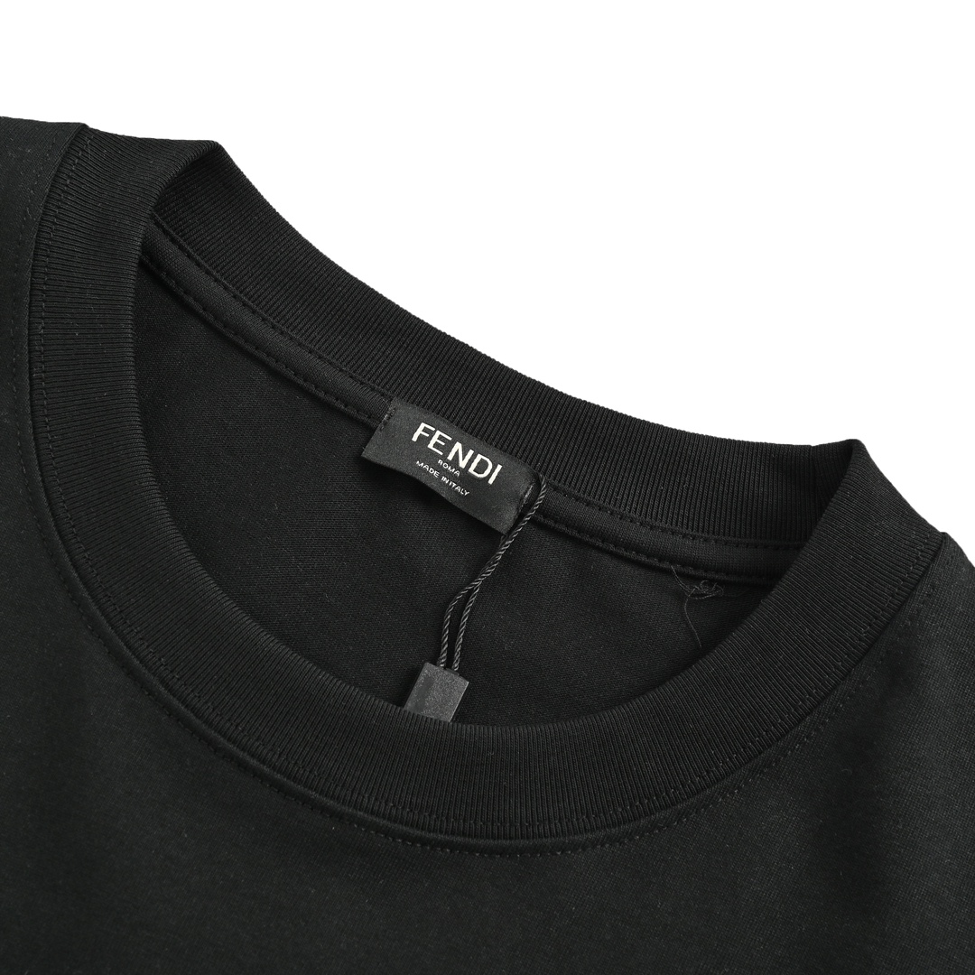 Fendi 24ss 3D sequined beads contrast embroidered short sleeves