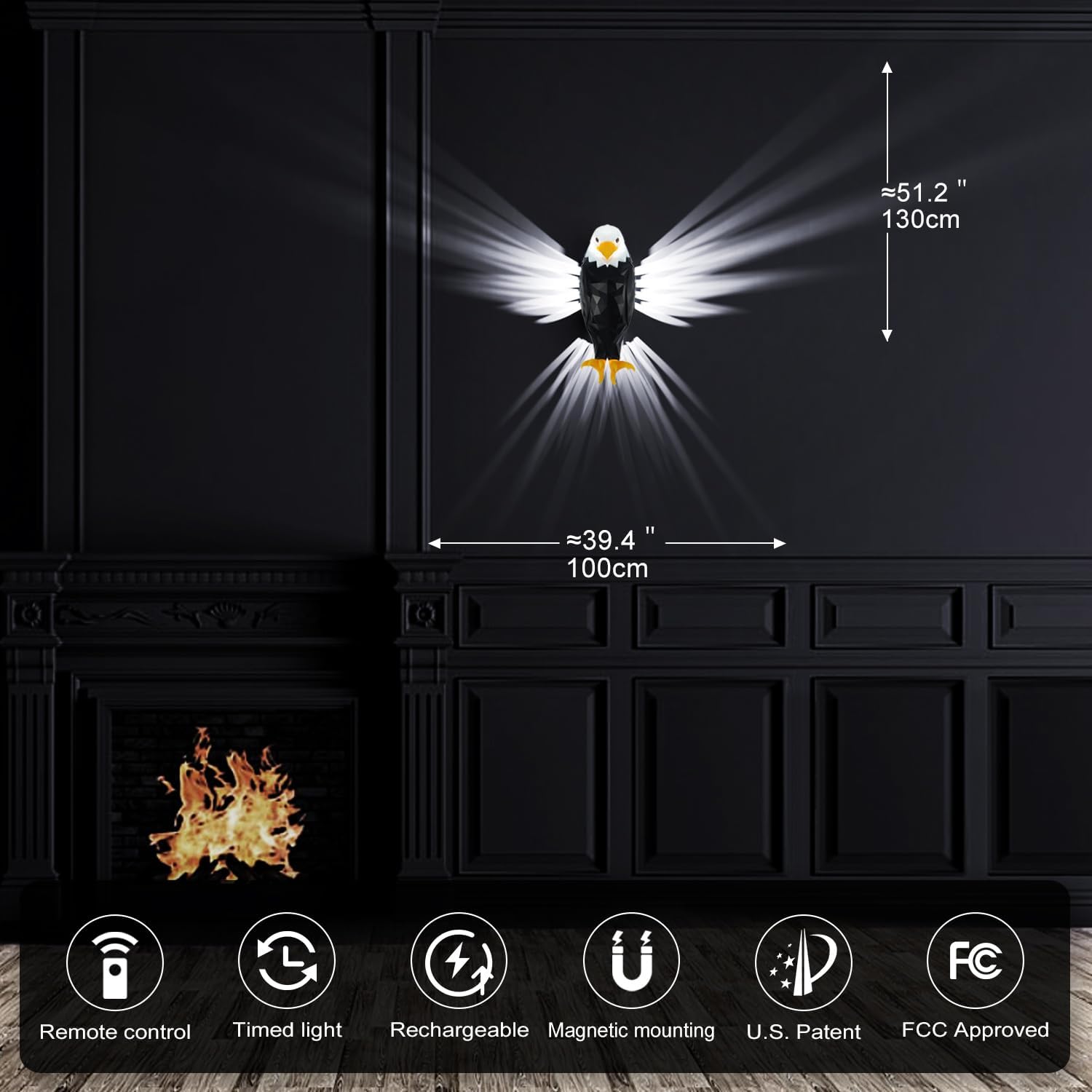 🔥ON SALE🔥Bald Eagle Magnetic Wall Light with Remote Control