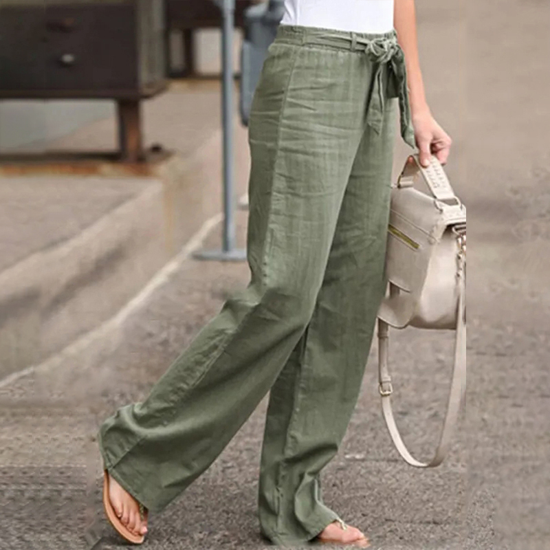 Casual Solid Color Pocket Loose Pants