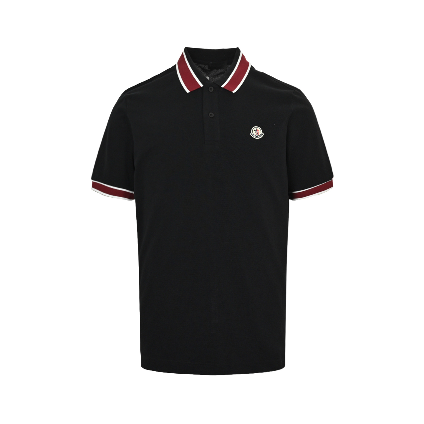 Moncler 25ss red collar embroidered logo polo short sleeve