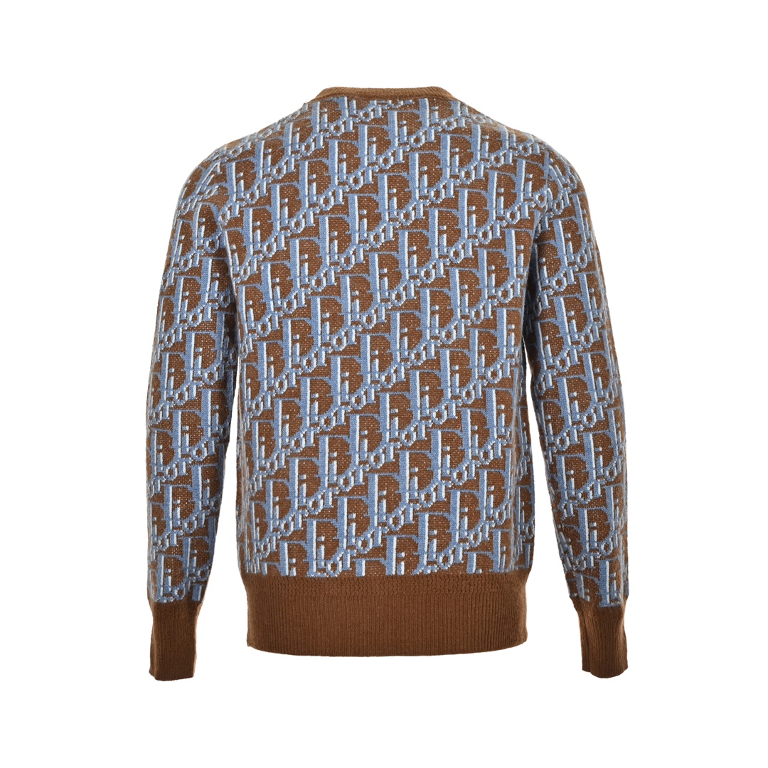 Dior 24Fw monogram jacquard crew neck sweater