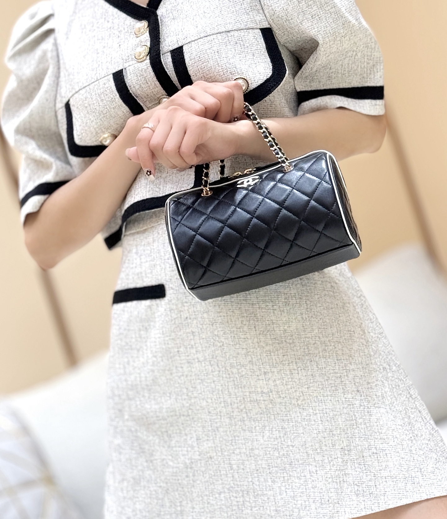 Chanel 25P Spring/Summer Preview Collection Panda Bowling Bag AP45150