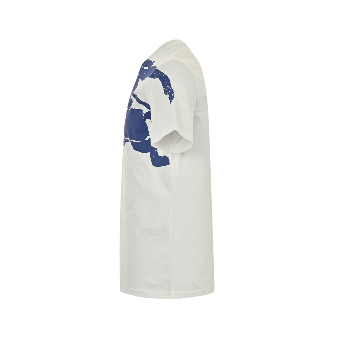Burberry Blue Knight Horse Printed Round Neck Short Sleeve