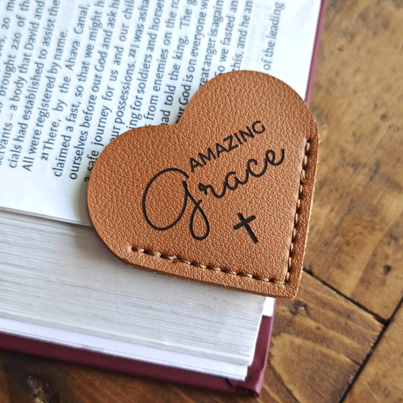 Bible Quote Leather Heart Page Corner Bookmark