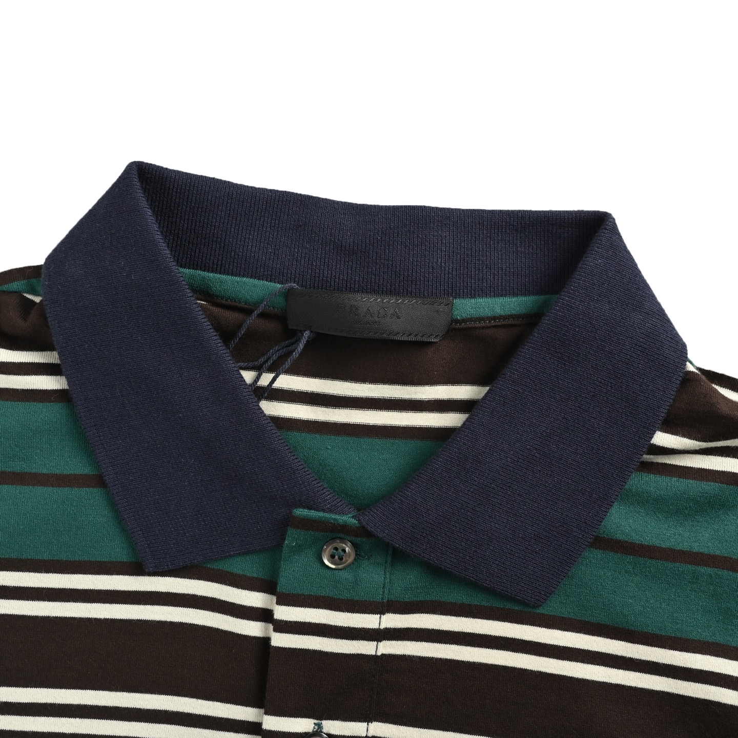 Prada 25ss red and green striped Polo short sleeve