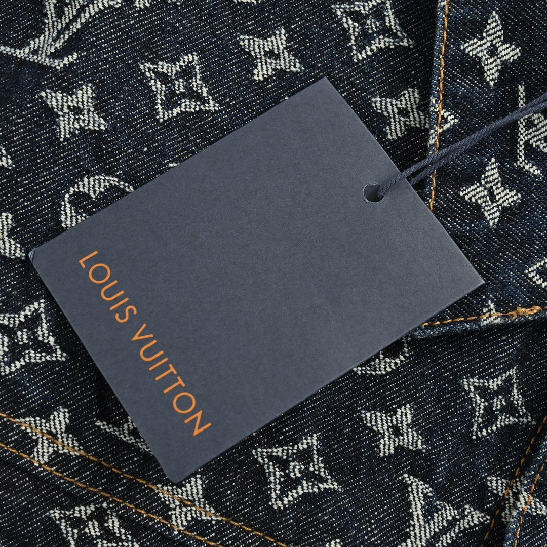 Louis Vuitton 24Fw heavy-print jacquard pearl button denim jacket
