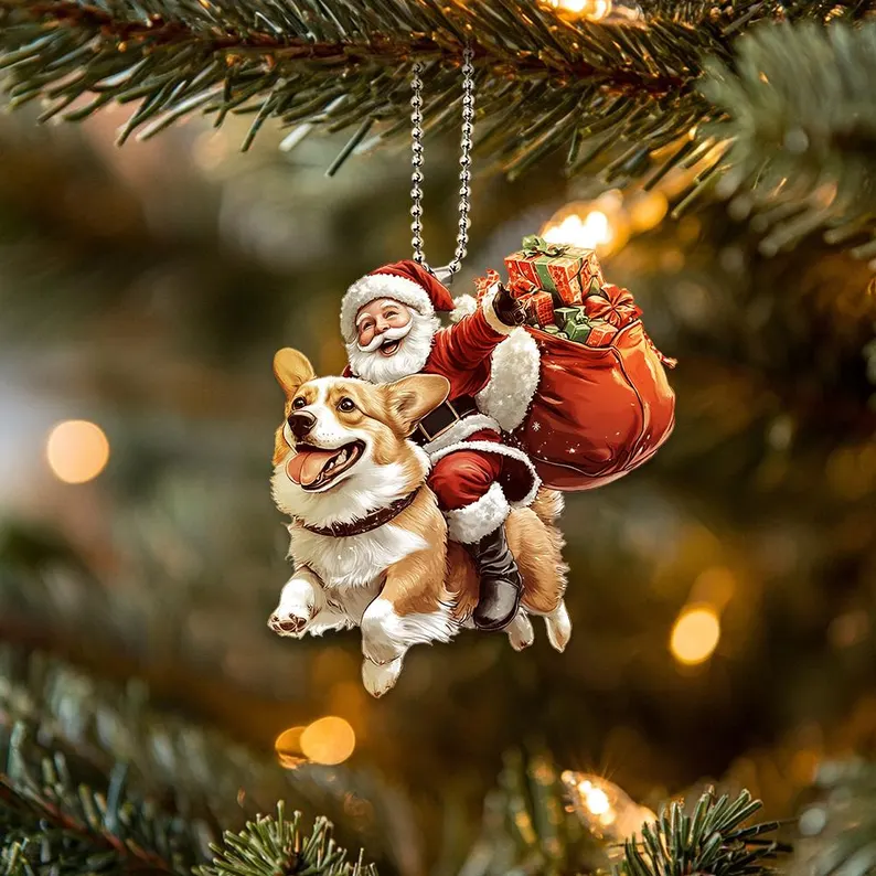 Santa and Animal Ornament