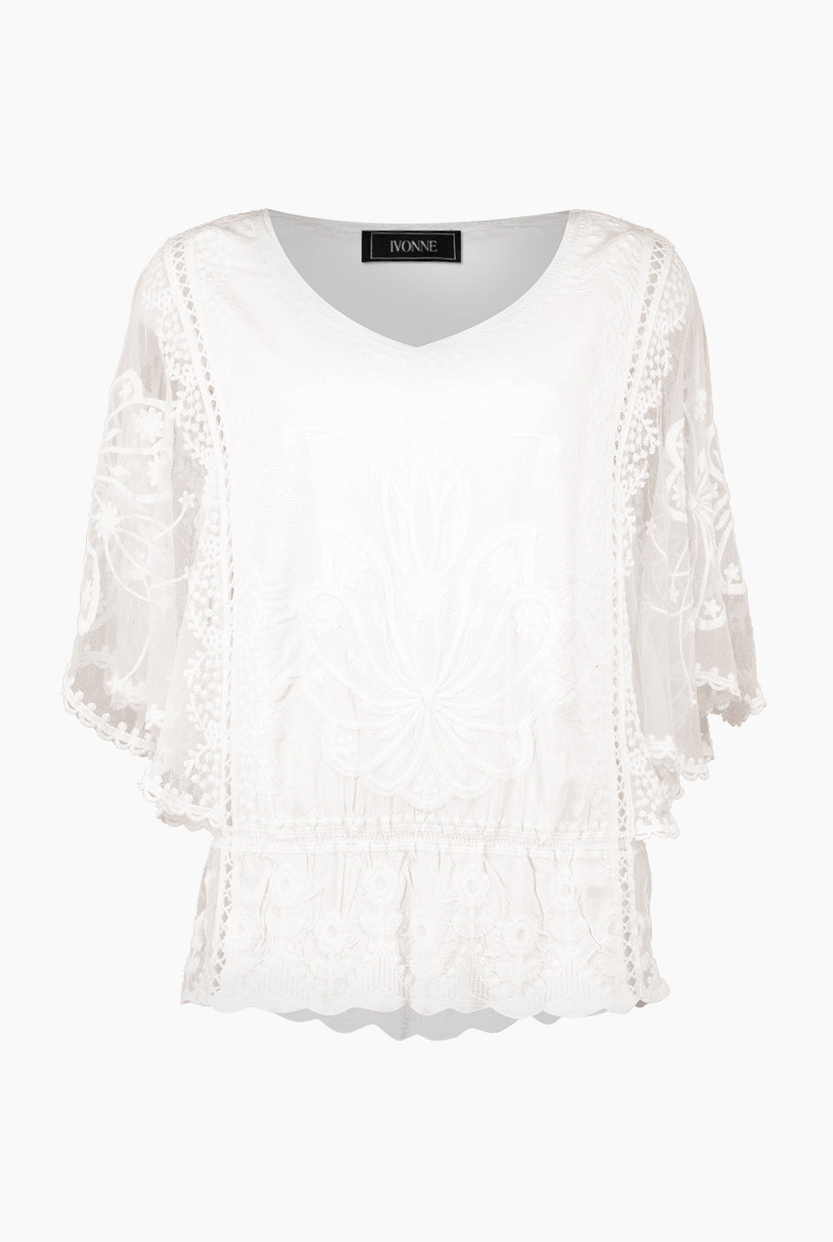 Blusa Bordada Tipo Peplum