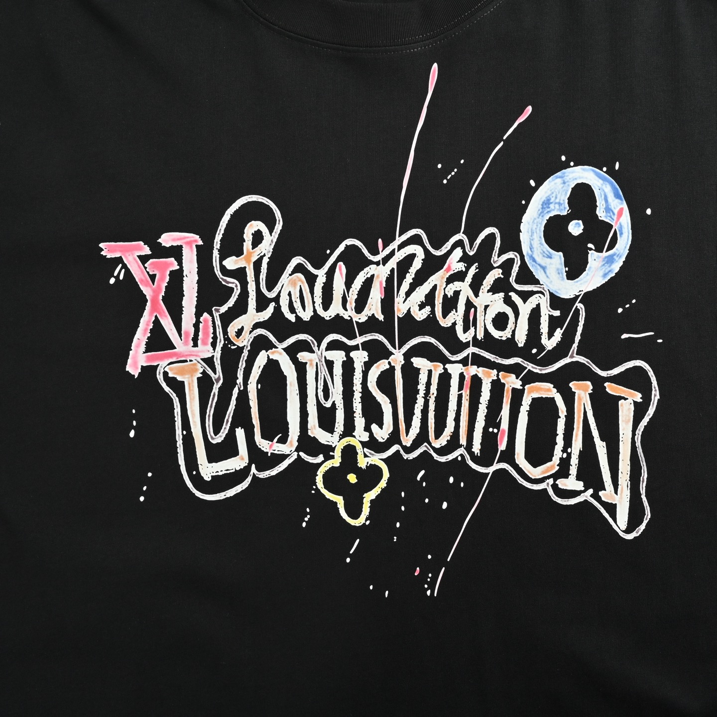 Louis Vuitton 25ss painted lettering short-sleeved shirt