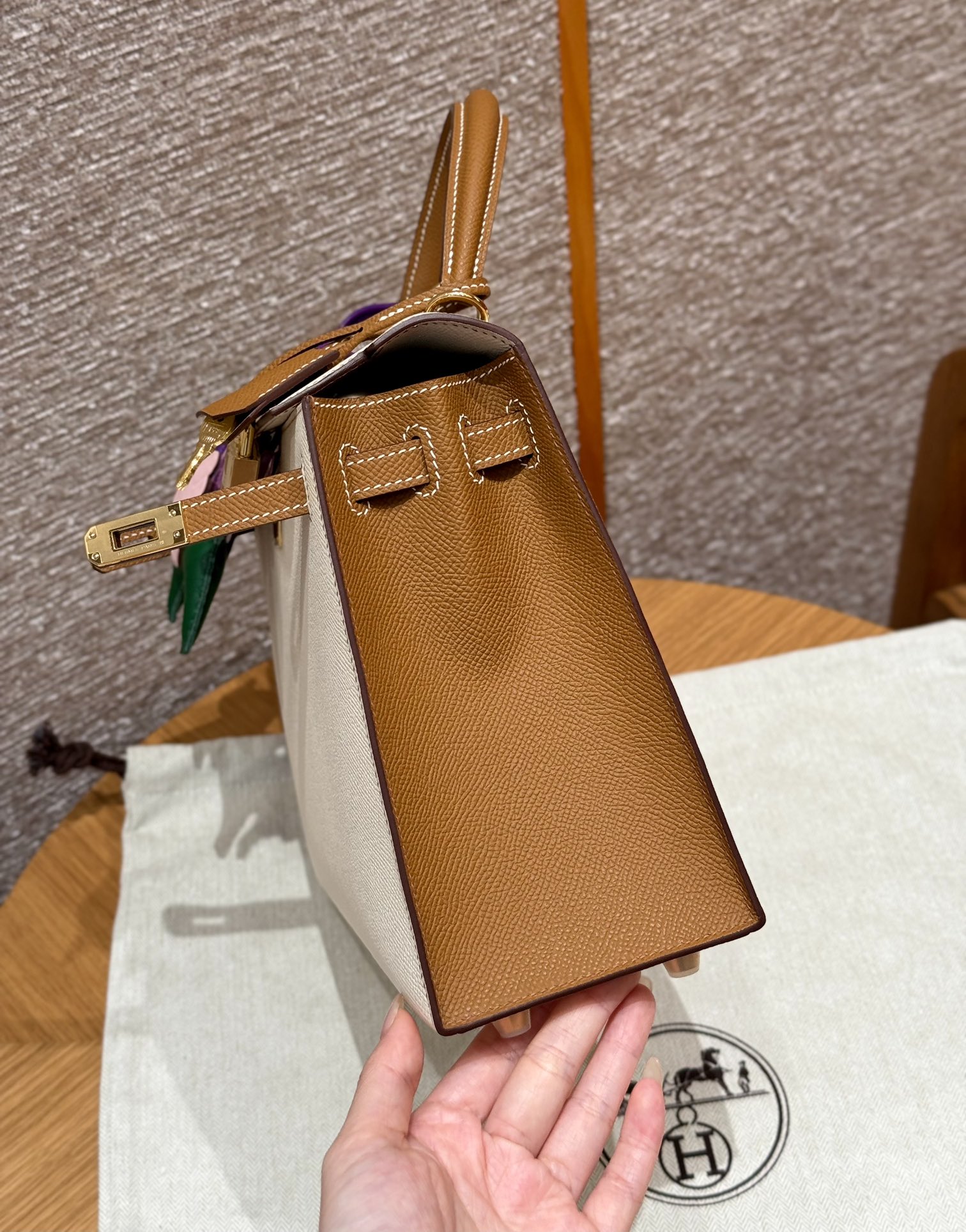 Hermes Kelly i2Nata ck37gold handbag (handmade to order)