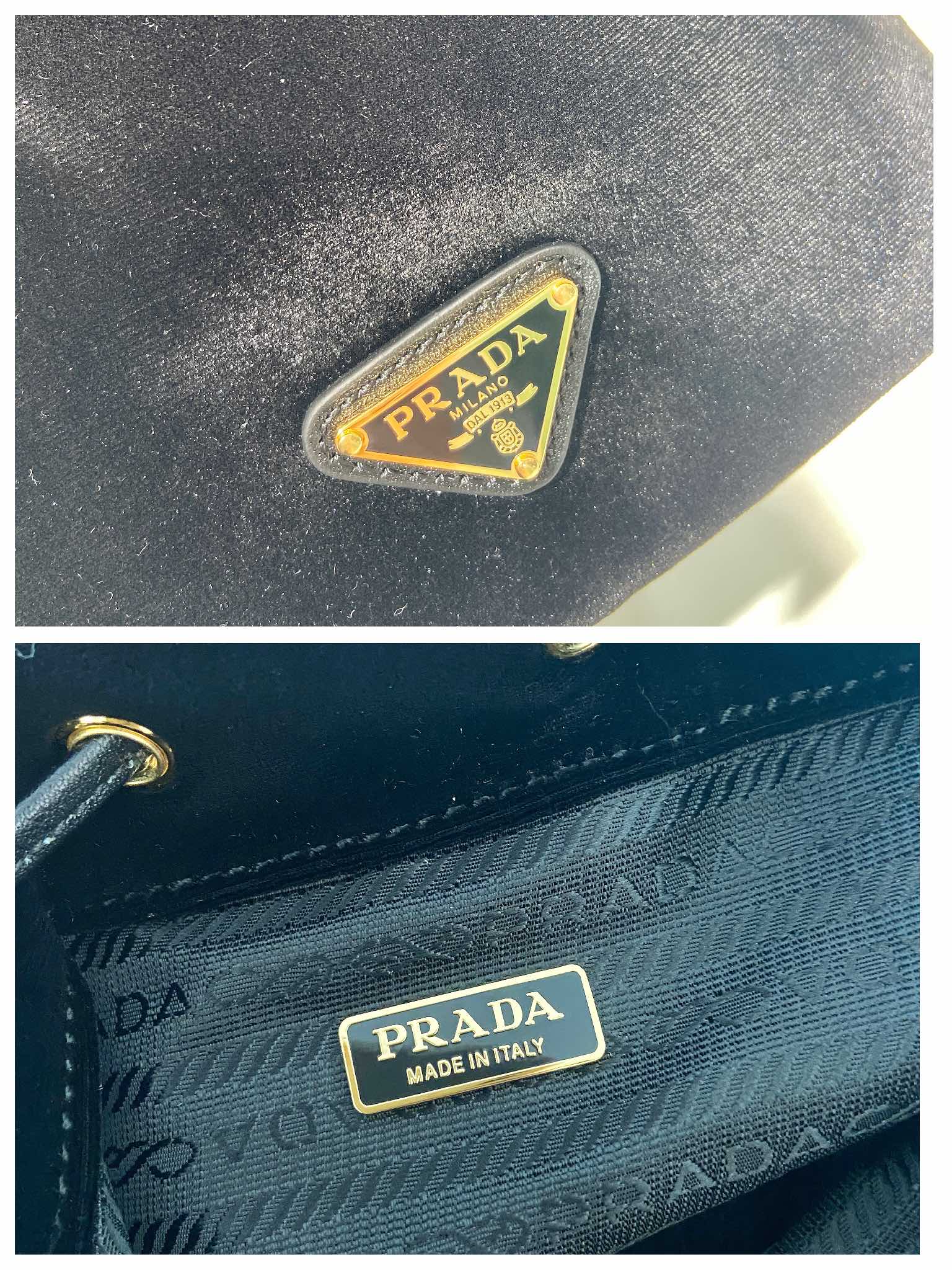 Prada Velvet Bucket Bag 1BE067