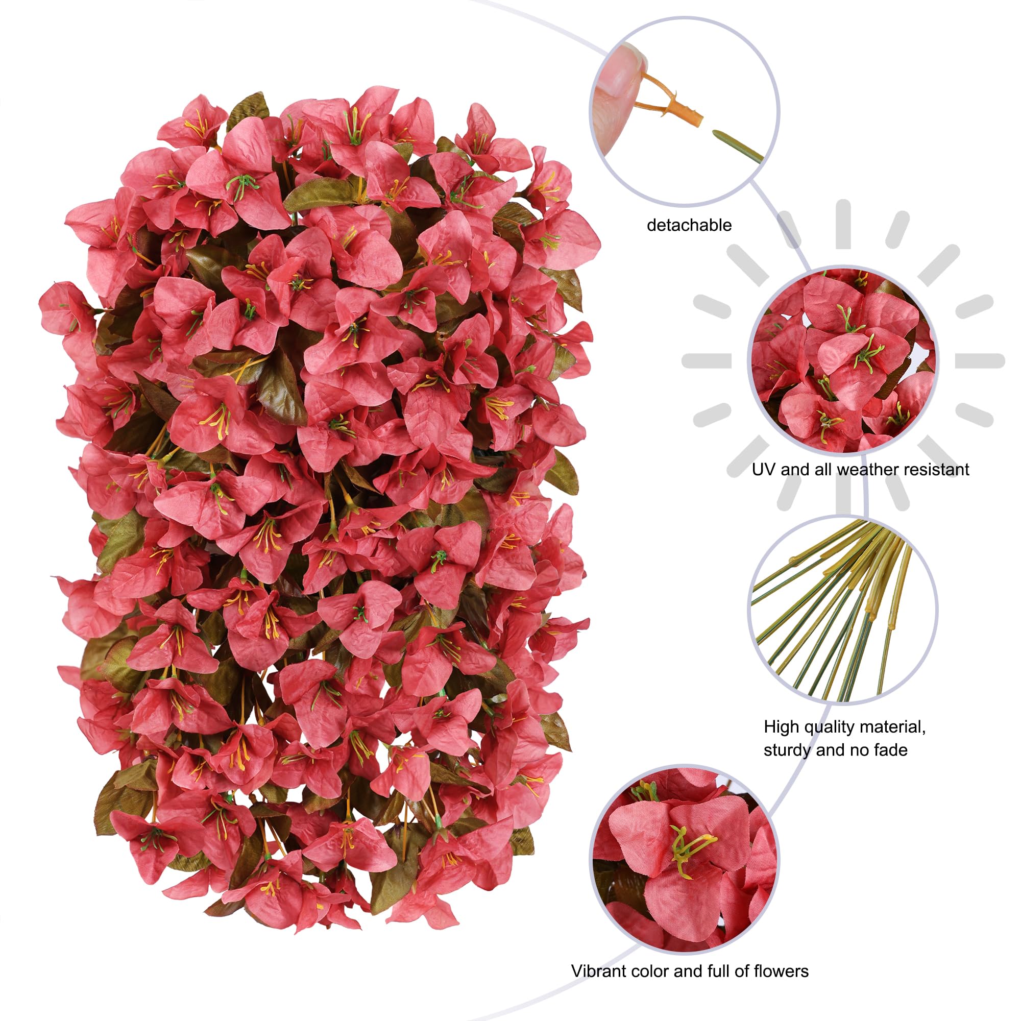 🔥ON SALE - 45% OFF🔥Realistic Faux Silk Bougainvillea Flowers, - UV resistant, Waterproof, Windproof