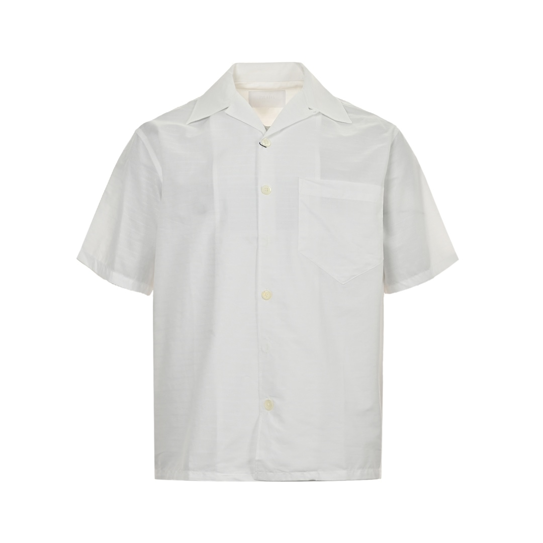 Prada 24ss short-sleeved jacquard shirt