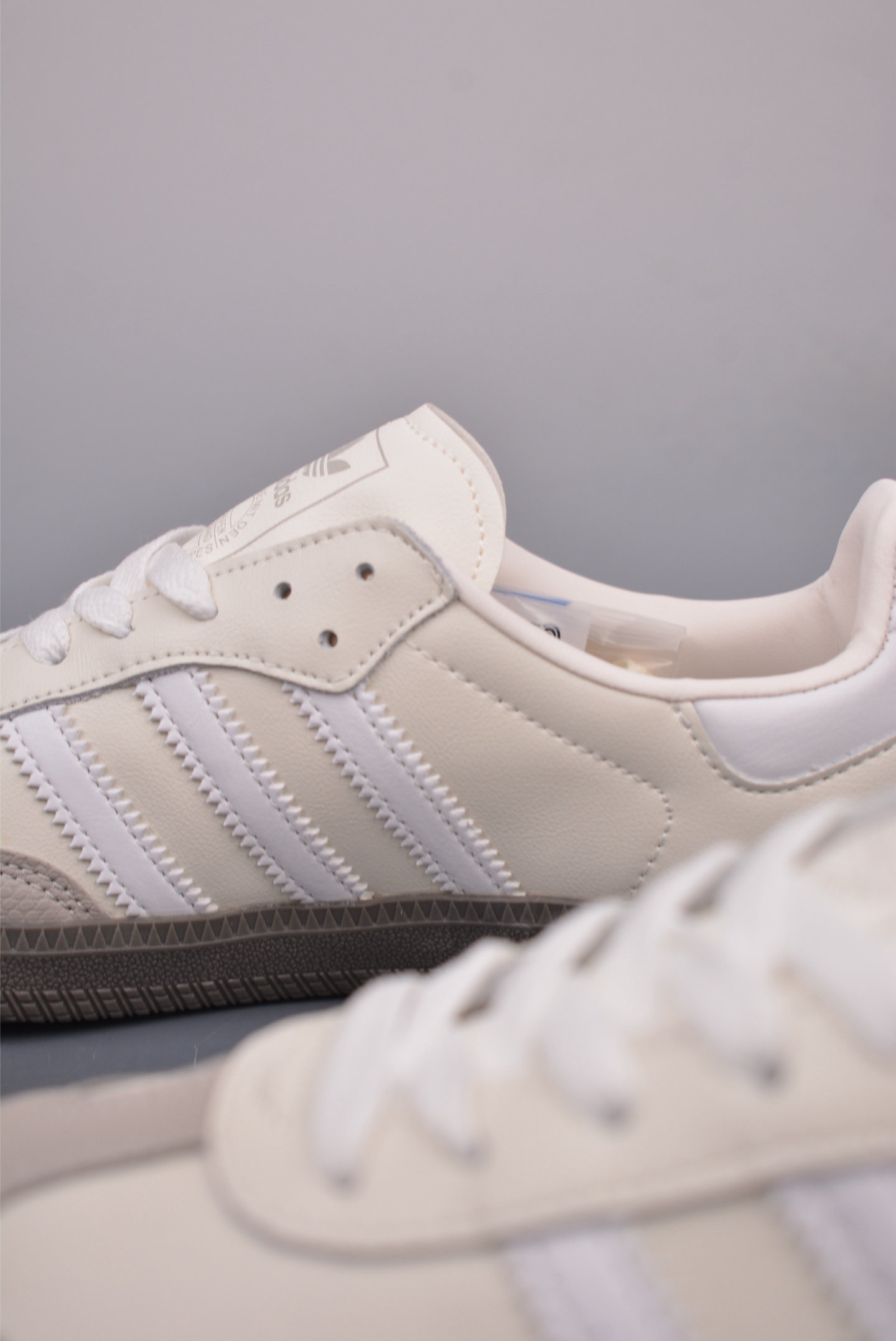 Adidas Originals Samba OG leather white grey raw rubber sole JR8166