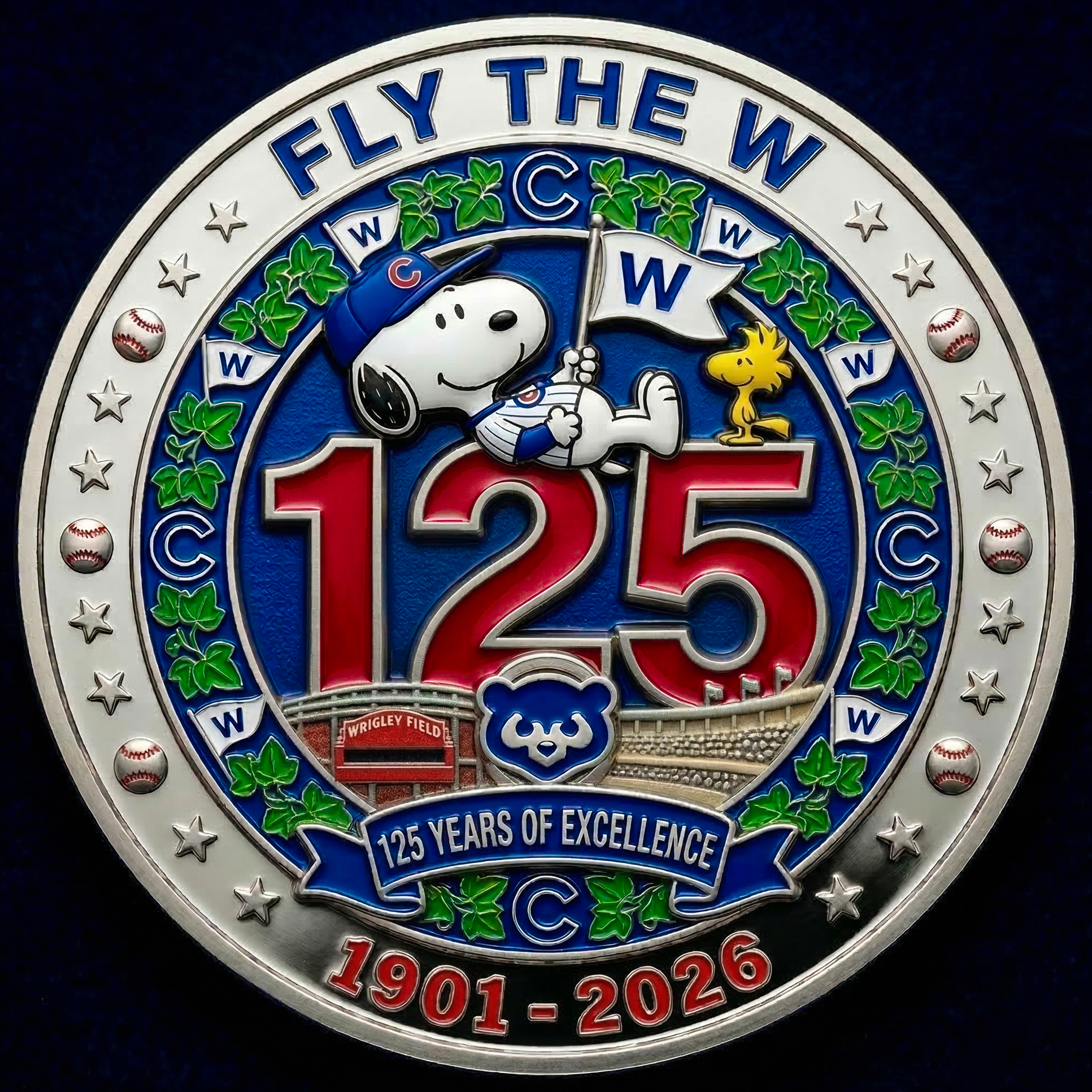 Snoopy × Chicago Cubs 125th Anniversary Collector Edition coin