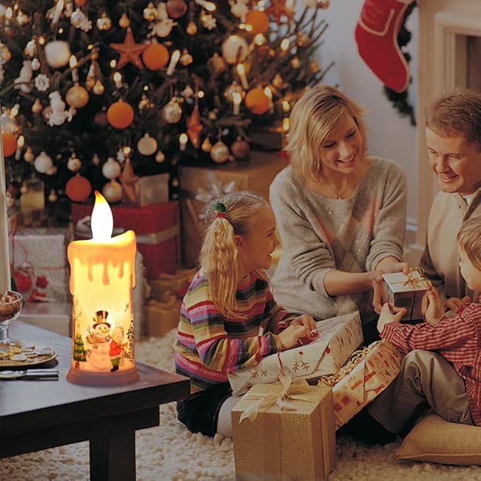 🔥🔥Christmas decoration candle lamp LED simulation flame candle Santa Claus snowman decoration night light